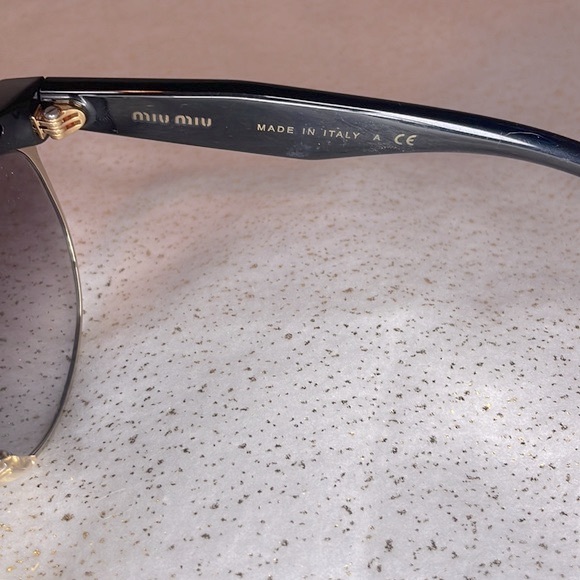 Miu Miu Black Gradient Stardust SMU 54Q Crystal Embellished Cat Eye Sunglasses - Picture 16 of 17